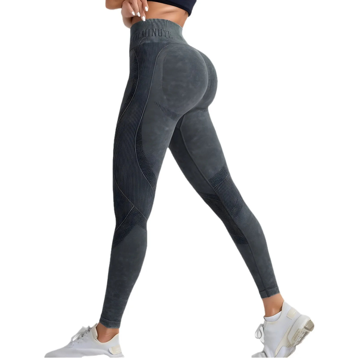 Legginsy bezszwowe push-up - kolor ciemnoszary